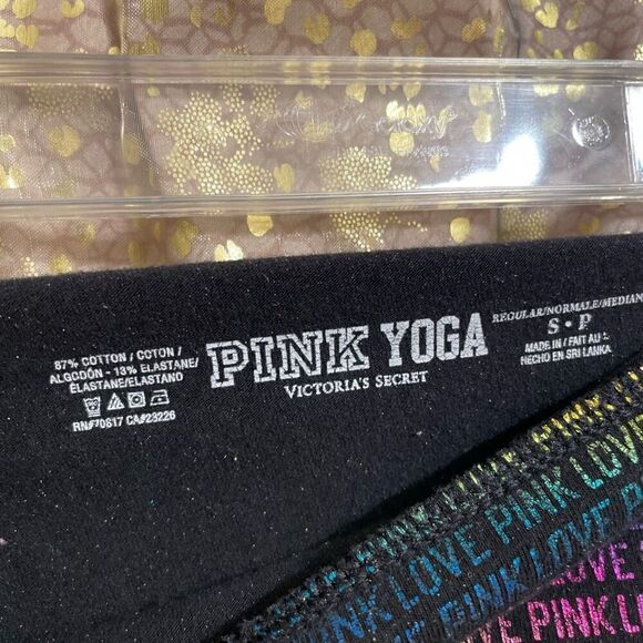 PINK Victorias Secret Y2K Metallic Colorful Fold over Logo Flares Small - Picture 4 of 4